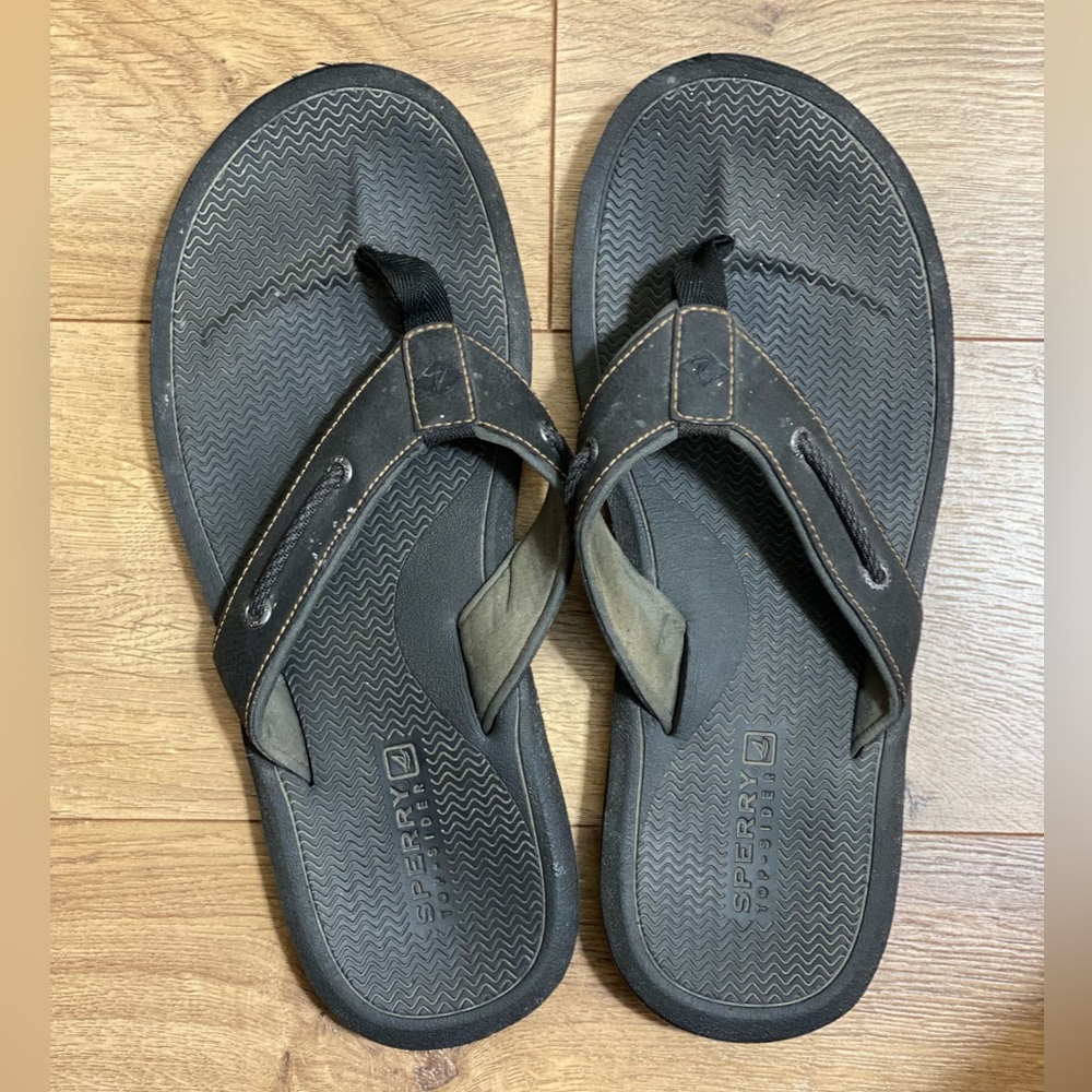 Sperry Top-Sider Black Leather Slip On Sandal